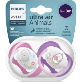 Resim Philips Avent Philips Ultra Air Animals 2Li Desenli Emzik 6-18 Ay - Kız 
