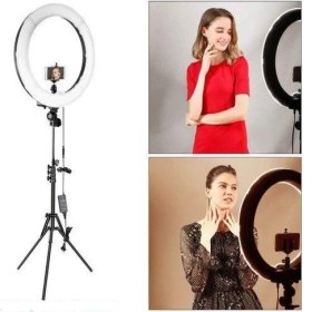 Resim Blackmarket 12" Kuaför Makyaj Youtube Çekimleri Ring Light Sürekli 12 Inç Işık 2m Stand 