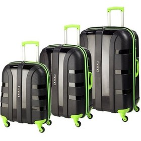 Resim Ivs Premium 3'Lü Pp Valiz Seti Siyah Yeşil 