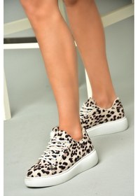 Resim Fox Shoes P602045004 Bej Kumaş Kadın Spor Ayakkabı Sneakers Bej-kumaş Çok Renkli 