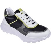 Resim pullman İçi Dışı Hakiki Deri Kadın Spor Ayakkabı PLM-34600 SİYAH BEYAZ 