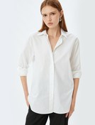 Resim Oversize Gömlek Uzun Kollu Pamuklu 