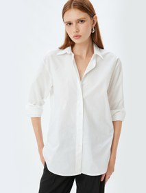 Resim Oversize Gömlek Uzun Kollu Pamuklu 