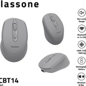Resim Classone CBT14 Bluetooth + 2.4 Ghz Şarj Edilebilir Kablosuz Mouse - Gri 