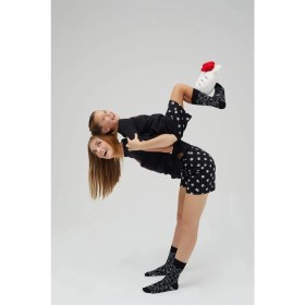 Resim Kız Çocuk Kollu Şortlu Pamuklu Pijama Takımı 