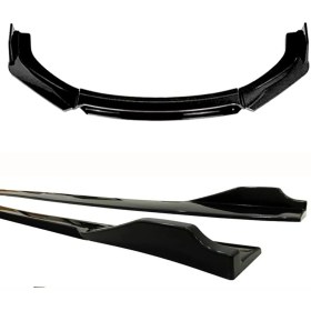 Resim Omg Oto Citroen C3 Picasso 2013-2017 Piona Black Şeritli Ön Lip ve Yan Marşpiyel Seti Piona Black 