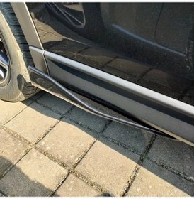 Resim Globalbloom 1 Çift Parlak Siyah Evrensel Araç Arka Tampon Dudak Koruması Yan Etek Kapağı 