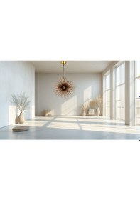 Resim Lampaluce Riccio Modern 9'lu Sarkıt Avize 60cm Eskitme Sarı Sarı Eskitme 