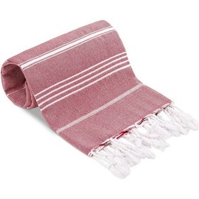 Resim Sultan Peştemal Havlu 100 Pamuklu Deniz Plaj Banyo Peştemali 100x180 Cm Bordo 