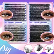 Resim 800 Adet Kirpik Kümesi Seti - 30D'den 60D'ye D Kıvrım Bireysel Kirpikler, Kedi Gözü & Doğal Görünüm, Cımbızlı DIY Uzatmalar, 9-16mm Uzunluklar 