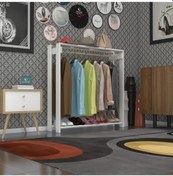 Resim Kenzlife giysi dolabı maksut 135*100*40 byz askılık ayakkabılık Beyaz 
