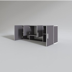 Resim Kenzlife hazır mutfak floro22 gri 060*150*22 mutfak banyo dolabı kapaklı raflı 