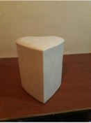 Resim ne-sil home furniture Silinebilir Kumaş Kalpli Puf Krem 
