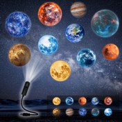 Resim 10 projeksiyon resim değiştirme, yıldızlı gökyüzü gezegen projeksiyon lambası yatak odası gece lambası romantik atmosfer lambası tatil doğum günü hediyesi, 360 ° dönen USB lamba, yaratıcı ev dekorasyonu ay dünya venüs neptün için MERCURY mars için SATURN 