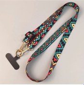 Resim Wsshe Retro Desenli Evrensel Telefon Kordonu - Crossbody Uzun Askı - Antikayıp Klip - Boyun Askısı Rose Red 