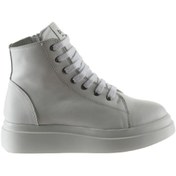 Resim Bueno Shoes Beyaz Deri Kadın Dolgu Topuklu Bot 01wt4708 