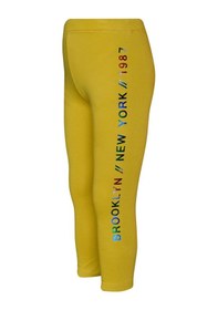 Resim Lovetti Hardal Kız Çocuk Janjan New York Baskılı 40/1 Şardonlu Interlok Tayt 6603H005 Hardal 