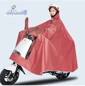 Resim Elektrikli Scooter Ve Motosiklet İçin Kadın Erkek Tek/çift Kişilik Uzun Yağmurluk Parka, Fırtına Geçirmez Sürüş Ponçosu Beyaz - Siyah 