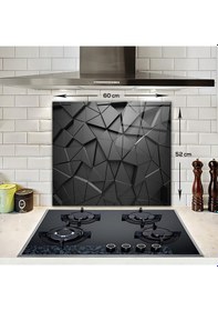 Resim Decorita Antrasit Kristal | Cam Ocak Arkası Koruyucu | 52cm x60cm 