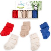 Resim Novibaby 5'li Bambu Yenidoğan Bebek Çorap I Sailor I 0-6 ay Karışık Renk 