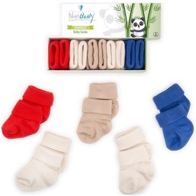 Resim Novibaby 5'li Bambu Yenidoğan Bebek Çorap I Sailor I 0-6 ay Karışık Renk 