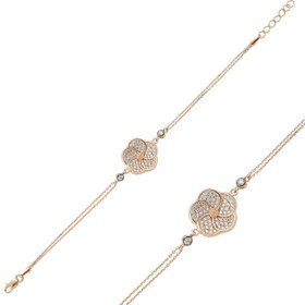 Resim Gümüş Rose Papatya Bayan Bileklik 