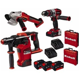 Resim Einhell Kit Q4 36 V 4 Ah Kırıcı Delici + Matkap + Taşlama Seti 