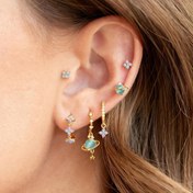 Resim Kadınlar için Hediye olarak Çoklu Piercing Moda Kıkırdak Küpeleri Takımı 6 Adet 