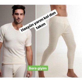 Resim Hasyün Erkek Yarım Kol Don Takım Yün Içlik Termal Içlik Doğal 