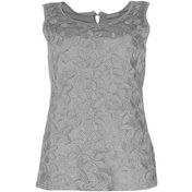 Resim Bulalgiy Kadın Gri Danteli Kolsuz Bluz - Bga207074 