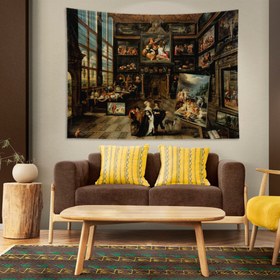 Resim Interior of a Collector's Gallery of Paintings and Objets d'Art Duvar Örtüsü - 100 cm x 135 cm 