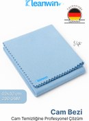 Resim Kleanwin Vista Mavi Mikrofiber Cam Bezi 40x40 cm 200 GSM – Araba ve Ev Cam Temizlik Bezi 