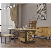 Resim NT Concept Ntconcept Kain Doğal Ahşap Dörtlü Ofis ve Çalışma Odası Takımı-140'lık Takım 