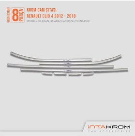 Resim intakrom Renault Clio 4 Krom Cam Çıtası 8 Parça 2012 -2018 - Hb 