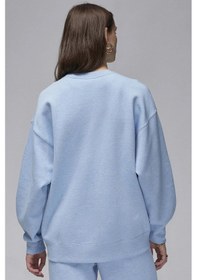 Resim Nike Jordan Jumpman Flight Fleece Crew Oversize Kadın Geniş Kalıp Sweatshirt Açık Mavi 