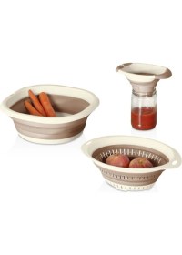 Resim Katlanabilir 3'lü Mutfak Seti, Bej, Pratik ve Şık Tasarım 