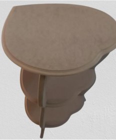 Resim BENGİ TİCARET Hobi Adn 90259 Dekoratif Kalpli Fiskos Sehpa Ahşap MDF HAM CNC Kesim 3Raf El Yapı 