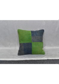 Resim Zehra Abla Halı Yeni El Dokuma Patchwork Kırkyama Dekoratif Kilim Kırlent Yastık Kılıfı 6551 Çok Renkli 