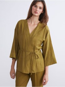 Resim LC Waikiki LCWAIKIKI Classic Şal Yaka Dokulu Kadın Kimono 