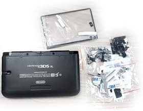 Resim Siyah 3DSXL Ekstra Muhafaza Kabukları Muhafaza Dış Kasa Muhafazası Değiştirme, Eski 3DS XL/LL 3DSLL Konsol, Kendin Yap Kapak Plakaları + Düğmeler, Vidalar, Stylus, Pedler, Koruyucu, Çıkartma Komple 
