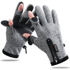 Resim Mufunye Kış Kadife Rüzgar Geçirmez Su Geçirmez Motosiklet/bisiklet Dokunmatik Ekranlı Sıcak Eldiven Siyah M Jayihd 