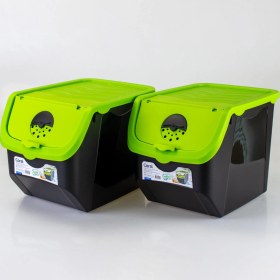 Resim Hobby Life Mercan Soğan Patates Saklama Kutusu Siyah 12 Litre 2 Adet Yeşil 