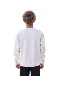 Resim Ekru Erkek Çocuk Sweat Pamuklu Rahat Kalıp Basic Uzun Kollu Ekru 