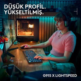 Resim Logitech G915 x Düşük Profilli Rgb Aydınlatmalı Gl Brown Pc/mac Için Kablolu Ingilizce Q Mekanik Oyun Klavyesi, Siyah 
