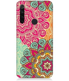 Resim Xiaomi Redmi Note 8 Uyumlu Silikon Kılıf Tribal Mandala Çiçek 