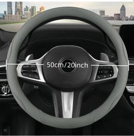 Resim Xuweiwei Ağır Hizmet Ve İnşaat Aracı 20in Pu Deri Kaymaz Direksiyon Kılıfı Gri 