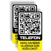 Resim 2'li Paket Meo Karekodlu Araç Numaratörü - Araç İçi Park Numarası 