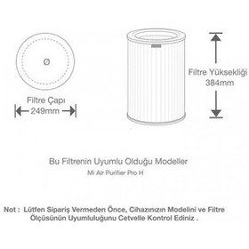 Resim Purmed Xiaomi Pro H Hava Temizleyici Uyumlu Pro H Filtre Mavi Ful 