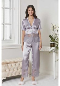Resim Pierre Cardin 6'lı Kaplı Midi Gecelik Sabahlık Set 6015 Royal 001 