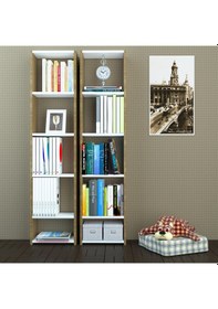 Resim Nurmobilya Nur Mobilya Poyraz 2'Li Kitaplık Arkalıksız Model 3 Farklı Renk 